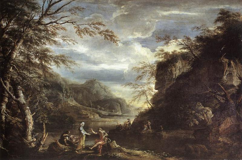 ROSA, Salvator River Landscape with Apollo and the Cumean Sibyl  gq France oil painting art